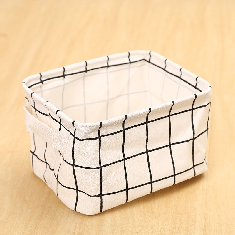 Cotton hand junk basket cabinet desk box cloth storage basket: white