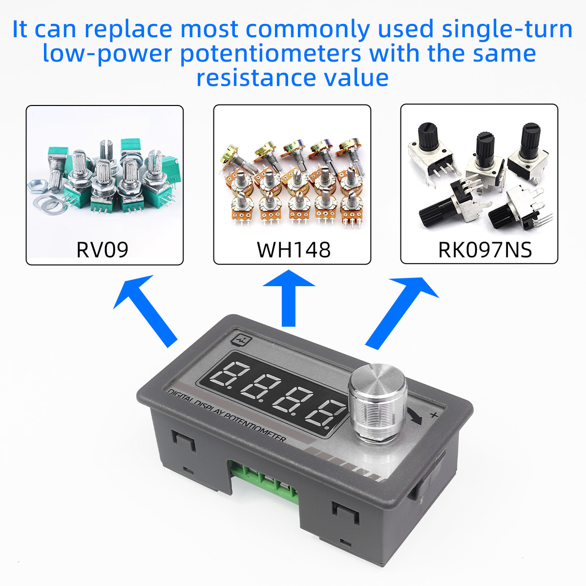 Digital Display Potentiometer Variable Resistor 5K 10K 20K 50K 100K DC 6-30V For Speed controller Inverter