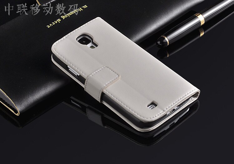 S4 case Gloednieuwe Originele mobiele Telefoon case Flip Portemonnee lederen Case Cover Voor Samsung Galaxy S4 I950 I9500: WHITE