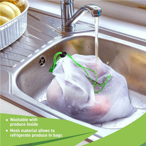Reusable Mesh Produce Bag for Zero Waste Fruit Veg Plastic-Free Vegetables Loose Bags