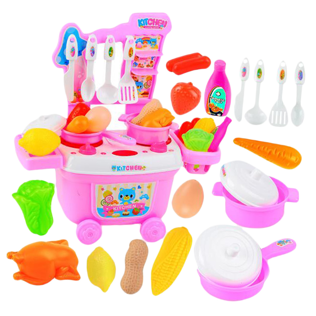 18 Pieces Pretend Kitchen Set for Kids – Pretend Play Food Sets for Boys Girls Age 3 Years and Up