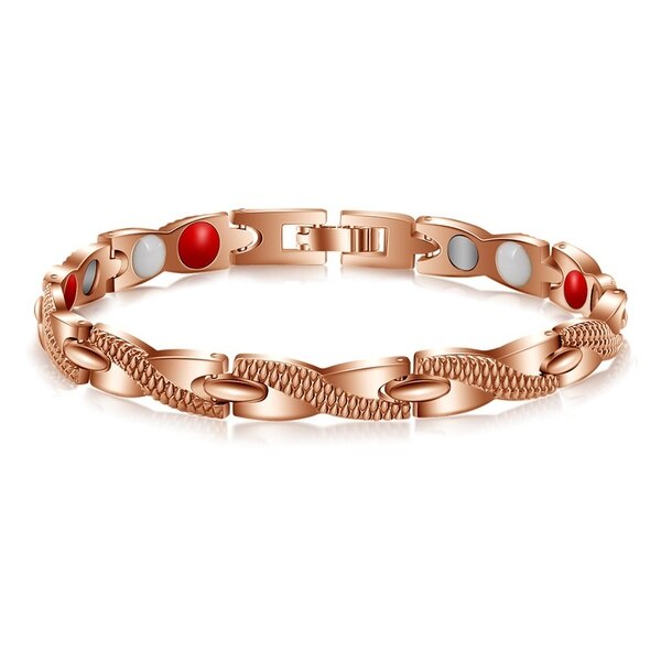 Magnetic Therapy Bracelet 3-in-1 Weight Loss Improve Sleep Adjusting Titanium Steel for Women Men: 15