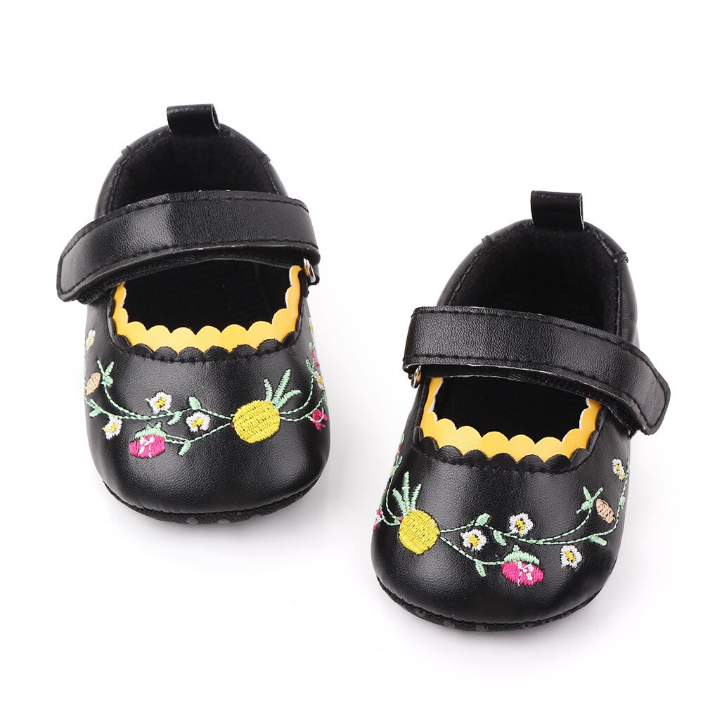 Newborn Baby Girl Crib Shoes Baby Shoes Embtoider Flowers Princess Baby Girl Shoes Toddler Infant Footwear 1 Year Old