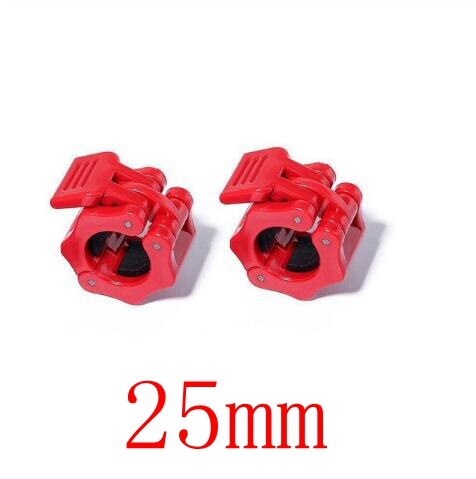 1 Pair Spinlock Collars Barbell Collar Lock Dumbell Clips Clamp Weight Lifting Bar Gym Dumbbell Fitness Body Building 25/28mm: YD17-25mm red-2PCS