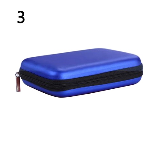 1 pc Portable EVA & Nylon Hard Disk Carry Case Bag for Hard Disk/Power Bank/Cable/Earphones External Storage Hard Drive Bags: Blue