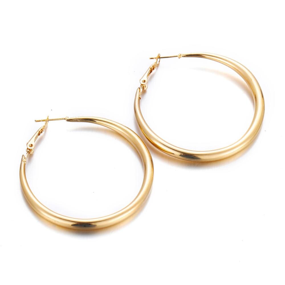 BLIJERY Punk Solid Metal Big Hoop Earrings for Women Statement Jewelry Smooth Circle Earrings Femme Boucles d'oreilles