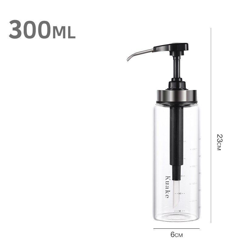 Glas honning dispenser flaske, ketchup salatdressing honning opbevaring klemkrukke: Sort 300ml