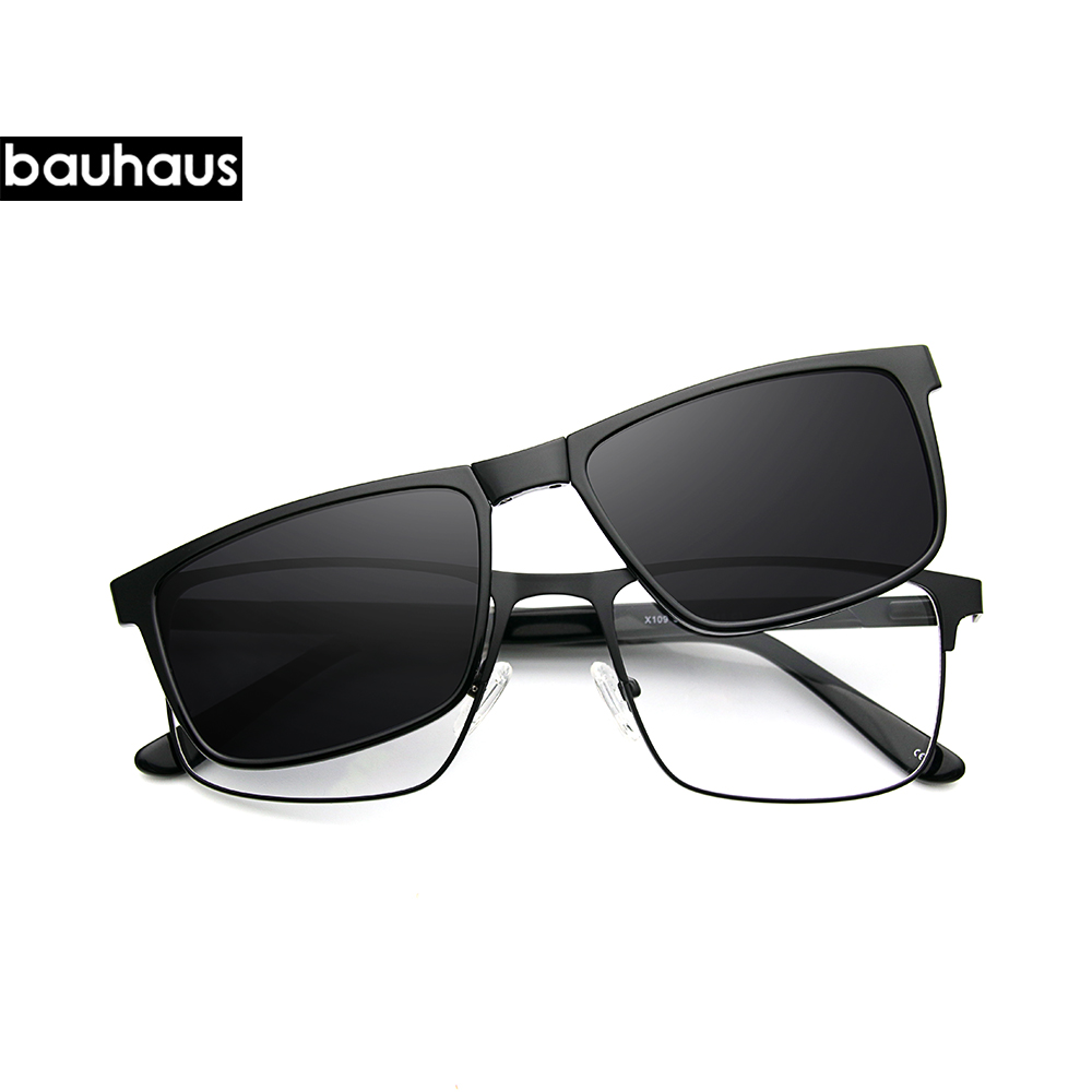 X109 2 en 1 aimant polarisé pince lunettes cadre hommes optique myopie pince lunettes pour hommes lunettes cadre