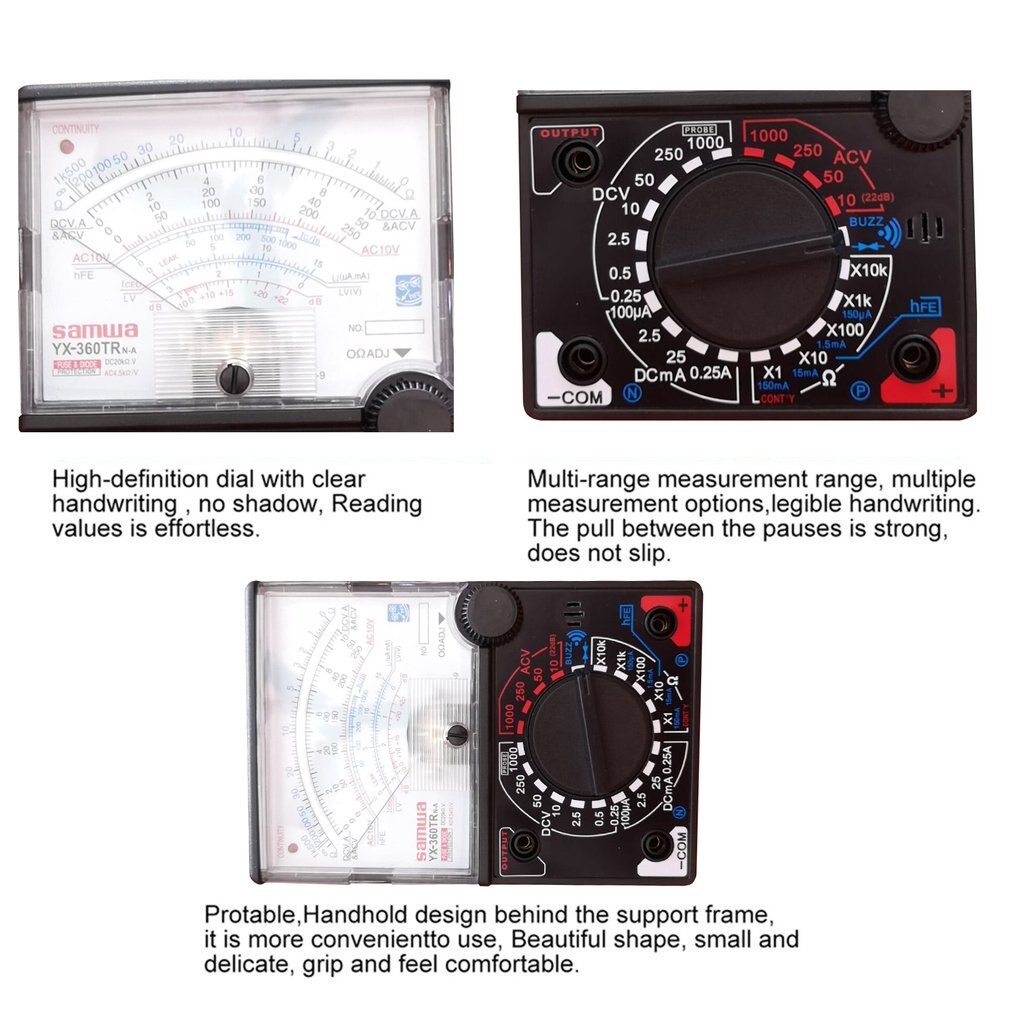YX-360TRn Analoge Multimeter Plastic Gauge Shell Ac Dc Volt Ohm Huidige Testen Mutimeter Elektrische Pointer Multitester