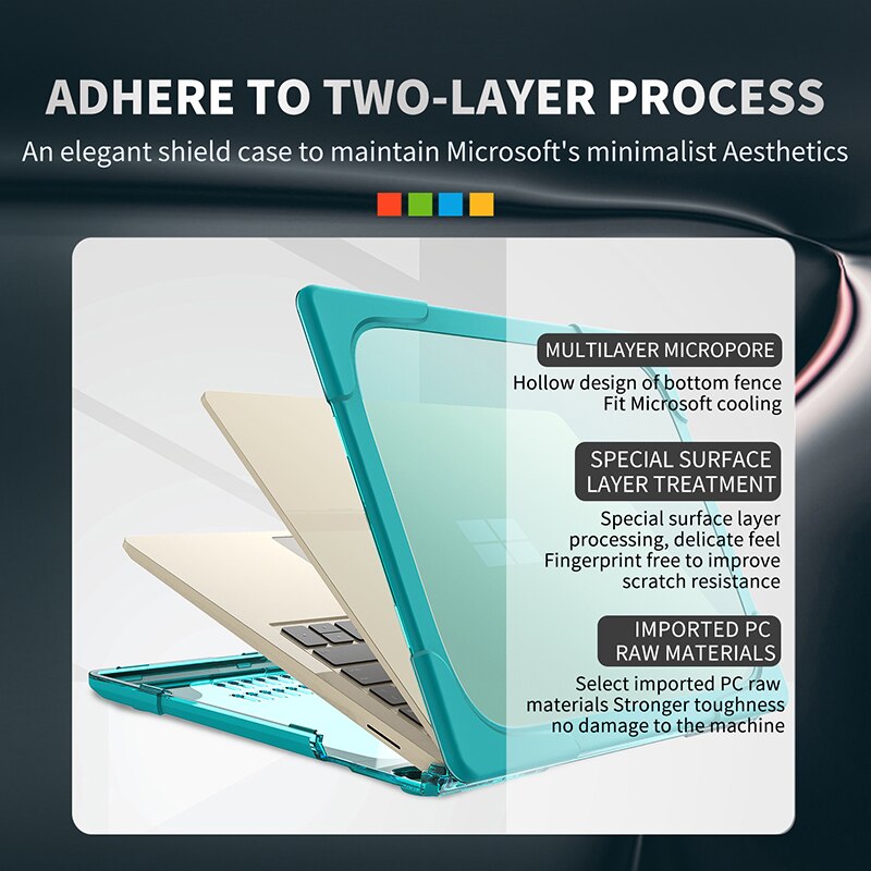 Shockproof Case for Surface Laptop Go Anti-crack Cover LaptopGo Stand Holder Protector