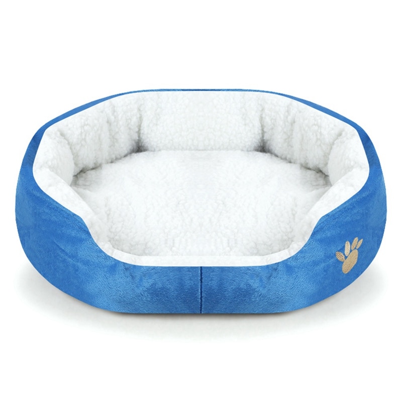 Transer Dog Bed Indoor Polka Dot Print Winter Warm Soft Fleece Pet Dog Cat Bed Mat For Small Medium Dogs: PET3165BL