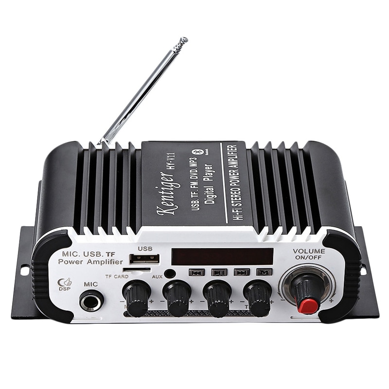 Kentiger Hy - V11 Bluetooth Versterker 2-Kanaals Super Bass O Versterker Met Afstandsbediening Tf Usb Fm 85Db mp3 Fm Radio