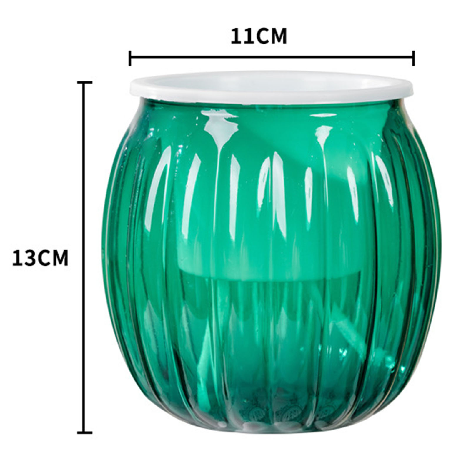 Automatischer wasserabsorbierender Blumentopf aus Kunststoff, runde Blumentöpfe für Hydrokultur-Blume, Sukkulenten-Pflanztöpfe, Garten-Blumentopf: Grün