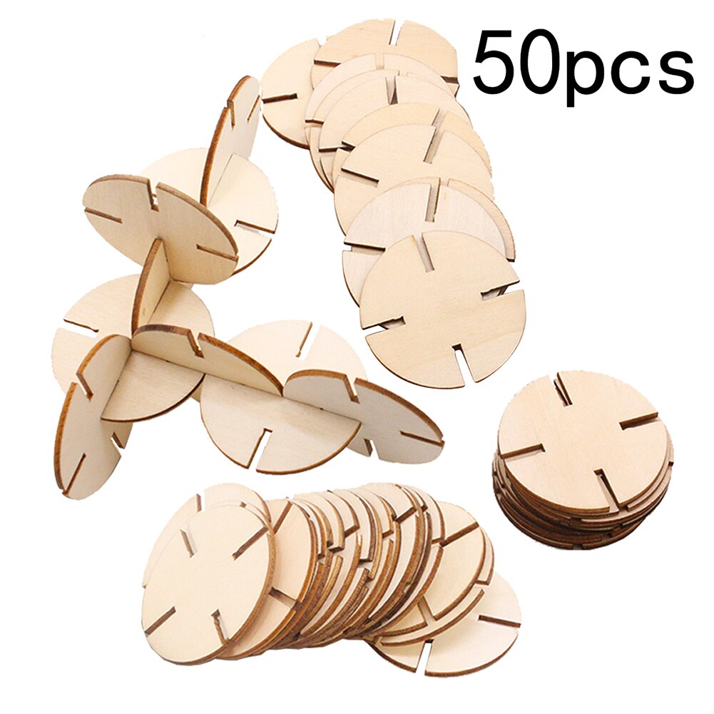 50pcs/set Multi-function Windmill Pattern DIY Wooden Easter Hanging Pendant Home Decor Ornament for DIY Art Home Decoration