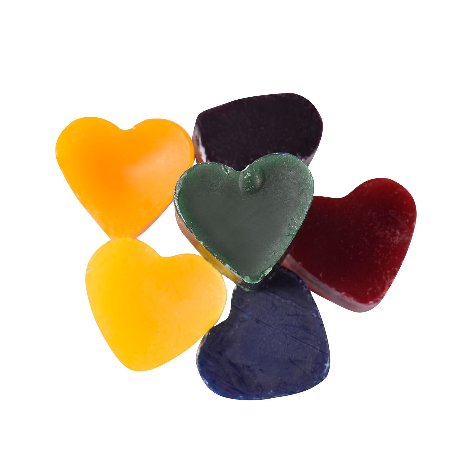 6 stk lysfarve 6- farve hjerteformet farveblok diy håndlavet aromaterapi duftende stearinlys paraffinvoks soja voksfarvestofblok