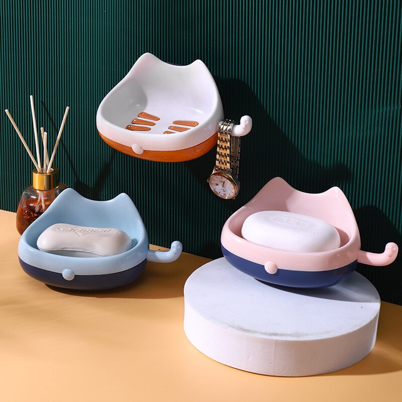Kawaii – boîte murale de rangement pour porte-savon, porte-éponge, fait à la main, accessoires de salle de bains