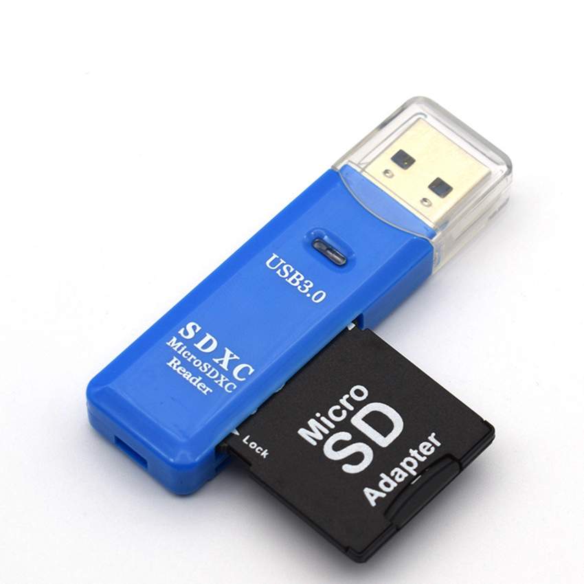 Sd Kaartlezer Usb 3.0 Card Hub Adapter Met Led Licht, 5Gbps Lezen 2 Kaarten, ondersteunt Tf/Sd/Sdhc/Scxc/Mmc/Mmc Micro Voor Laptop