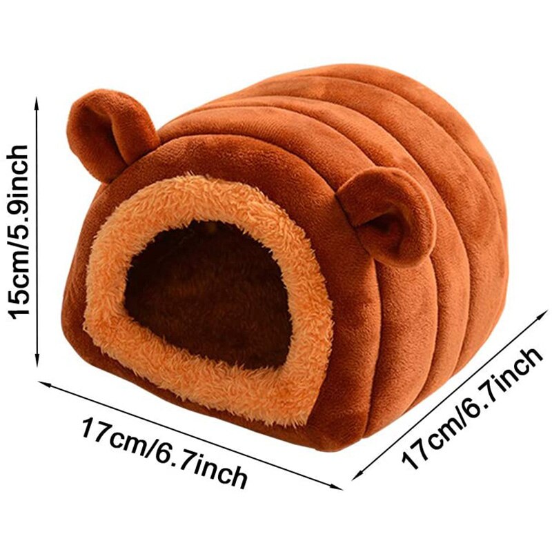 Hamster House Tent Winter Warm Cage Sleeping Bed Cave for Guinea Pigs Small Animals Hedgehog Hideout Habitat Nest: 17X17CM BN