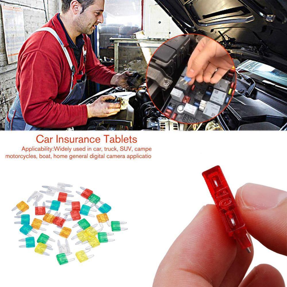 Mini Auto Sicherung 5A 7,5 EINE 10A 15A 20A 25A 30A Ampere mit Typ Kasten Auto W9T5 Klinge Sortiment Clip einstellen Sicherungen Lkw SUV Fahrzeug Boa R4G6