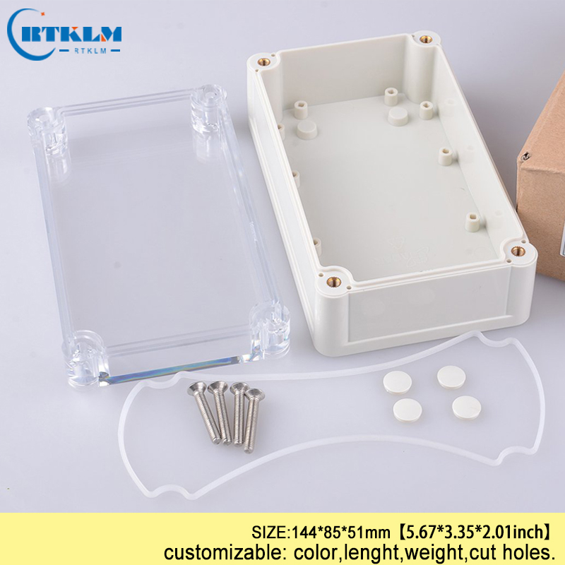 Plastic instrument enclosure Waterproof electronic project box IP68 ABS transparent junction box diy waterproof bx 144*85*51mm