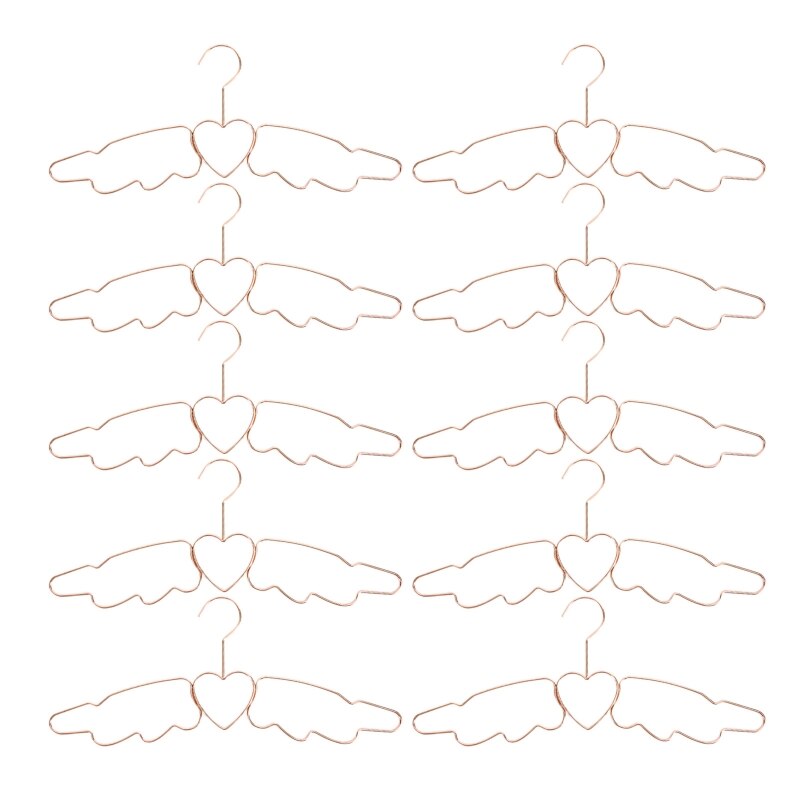 Wrought Iron Clothes Hangers 10 Pcs Metal Light Luxury Star Hanger Anti-slip for Home Bedroom Dormitory Wardrobe: Rose Gold