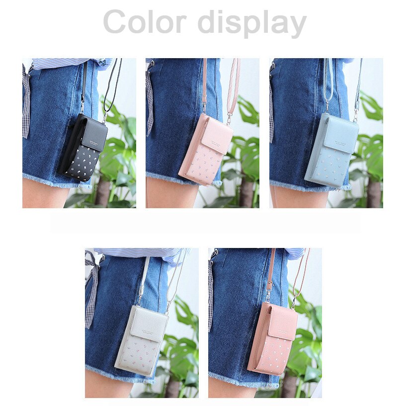 Female Phone Wallet Long Mobile Phone Bag Printing Multifunctional Cute Purse Large Messenger Bags For Student Girl