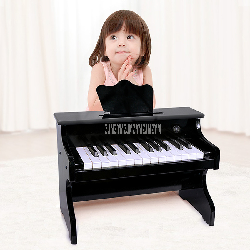 Mini Piano en bois pour enfants de 1 à 5 ans, 25 touches, clavier en bois, petit Instrument de musique acoustique: Black