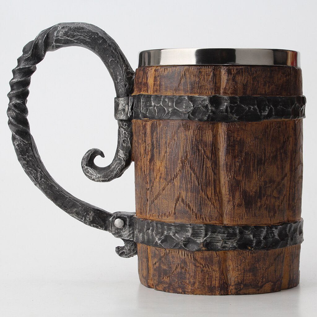 Nachahmung Holz Bier Becher Edelstahl Tasse für Bier Gläser Wein/Milch/