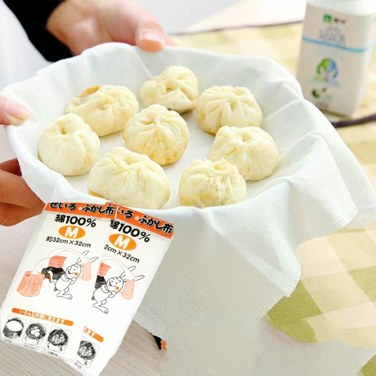 Vaporera de hilo de algodón para cocina, tela antiadherente para masa hervida al vapor, gasa transpirable para moños rellenos de comida, estera al vapor, 6 uds.
