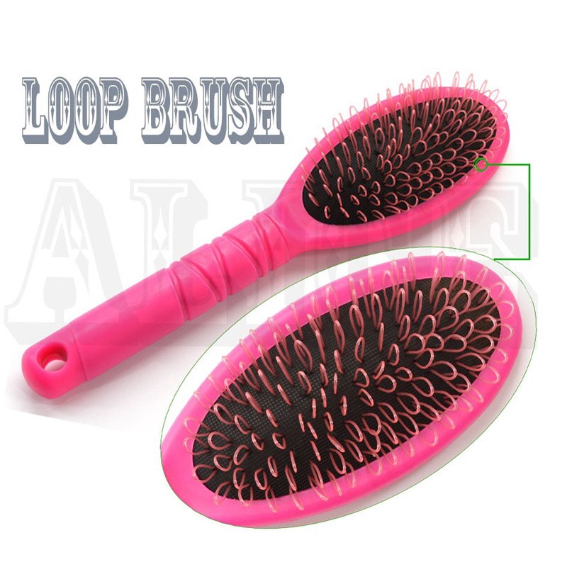Peine cepillo de pelo con lazo, peines negros para peluca, gorra, peine, extensiones de cabello, cepillo de tejido: Pink
