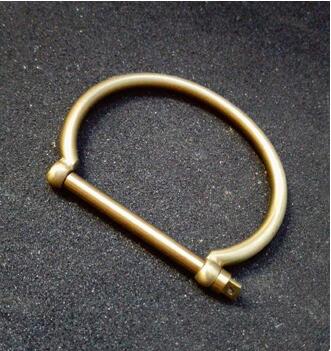 Rustfrit stål ankerarmbånd mænd vintage d form skrue manchet armbånd armbånd manchette mænd smykker pulseiras masculina: Guld
