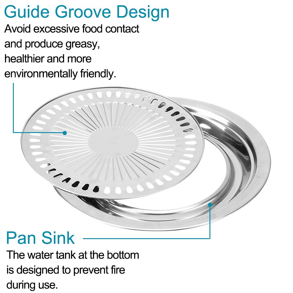 HILIFE BBQ Grill Barbecue Tools Household Non-Stick Gas Stove Plate Smokeless Barbecue Grill Pan Electric Stove Baking Tray
