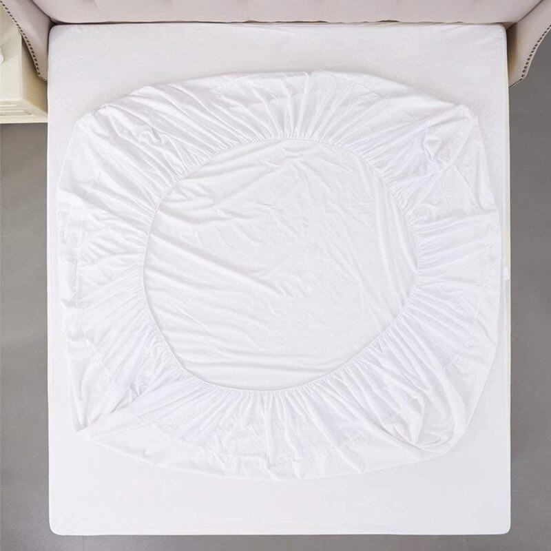 160 x 200 bomuldsfrottémadrasdæksel vandtæt madrasbeskytter ark sengebestandigt støvmider madrasunderlag til madras