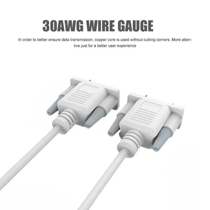 DB9 9Pin série RS232 câble d'extension connecteurs de Port de données femelle pur cuivre nickelé 9Pin COM rallonge 30AWG