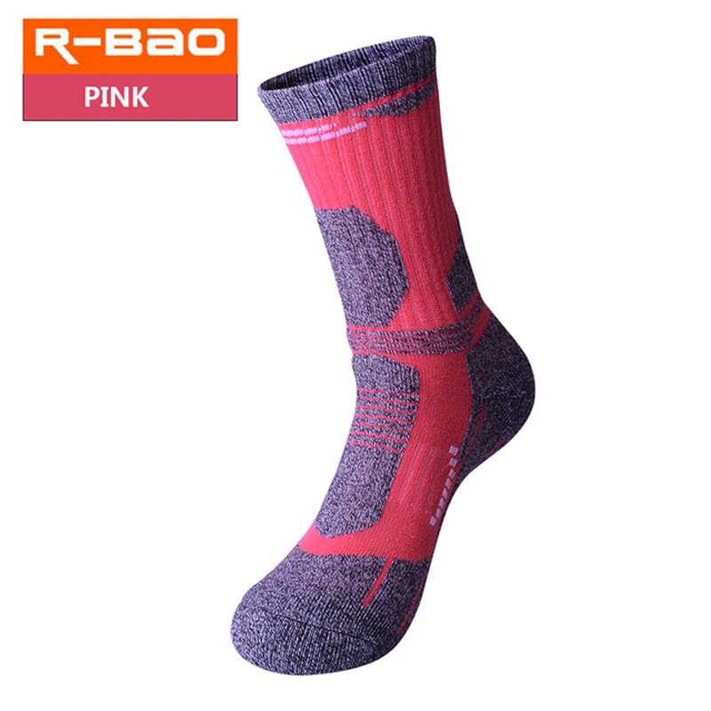 Baumwolle draussen Bergsteigen Wandern Sport Socken Verdicken Winter warm Halten Radfahren Socken Für Männer Frauen Ski Angeln Fitnessstudio unisex: Rosa / L