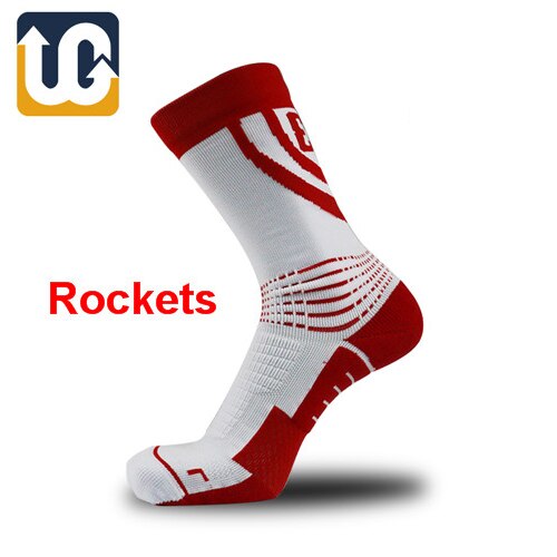 Calze da basket professionali da uomo calze sportive da uomo Super Star calze antiscivolo durevoli asciugamano da Skateboard calza inferiore: Rockets Home