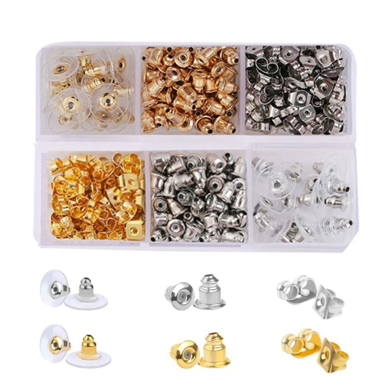 130Pcs orecchini in oro argento montanti orecchini a perno con schienali fai da te risultati per la fabbricazione di gioielli in pelle con perle di argilla