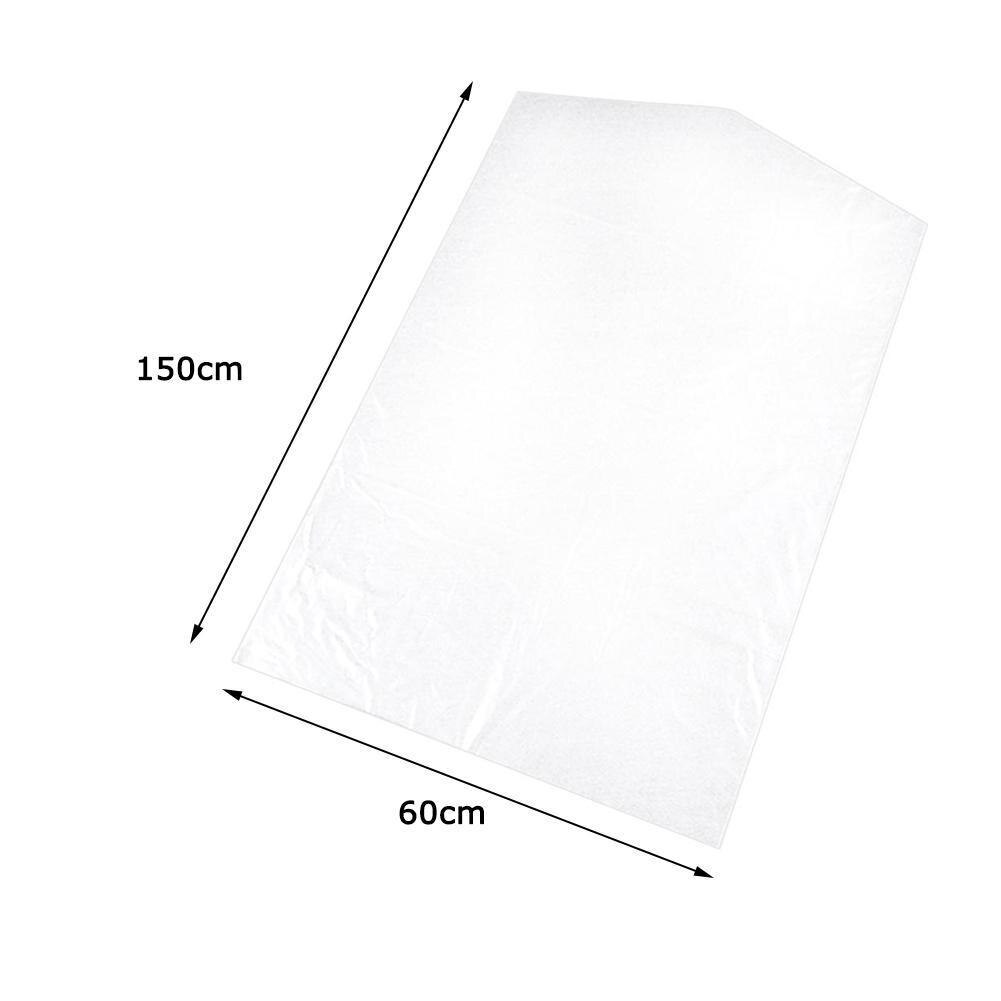 Housses de rangement anti-poussière pour robe de mariée, sacs de rangement, protection de robe de mariée, garde-robe, vêtements transparents, couverture F5J7: 60X150cm