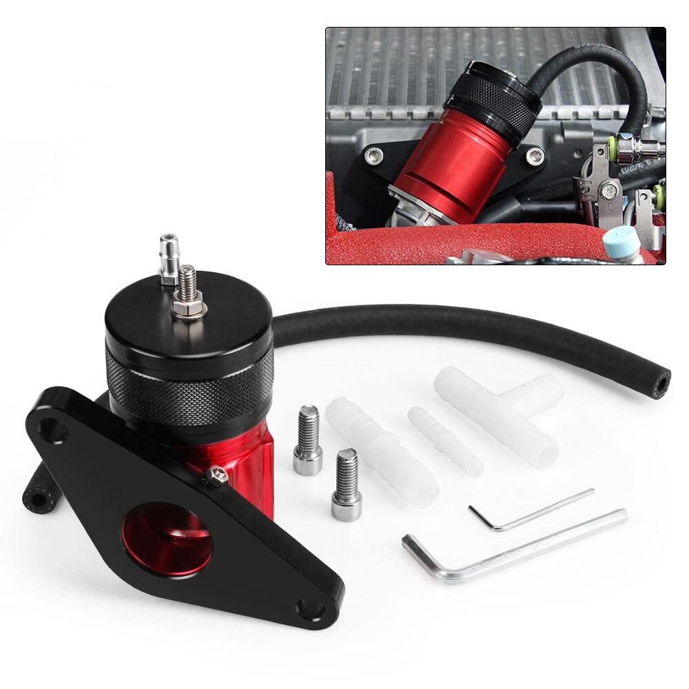 Red Turbo Blow Off Valve Adjustable Recirculating Blow Off Valve For 02-07 Subaru WRX And 04-18 STI RS-BOV051