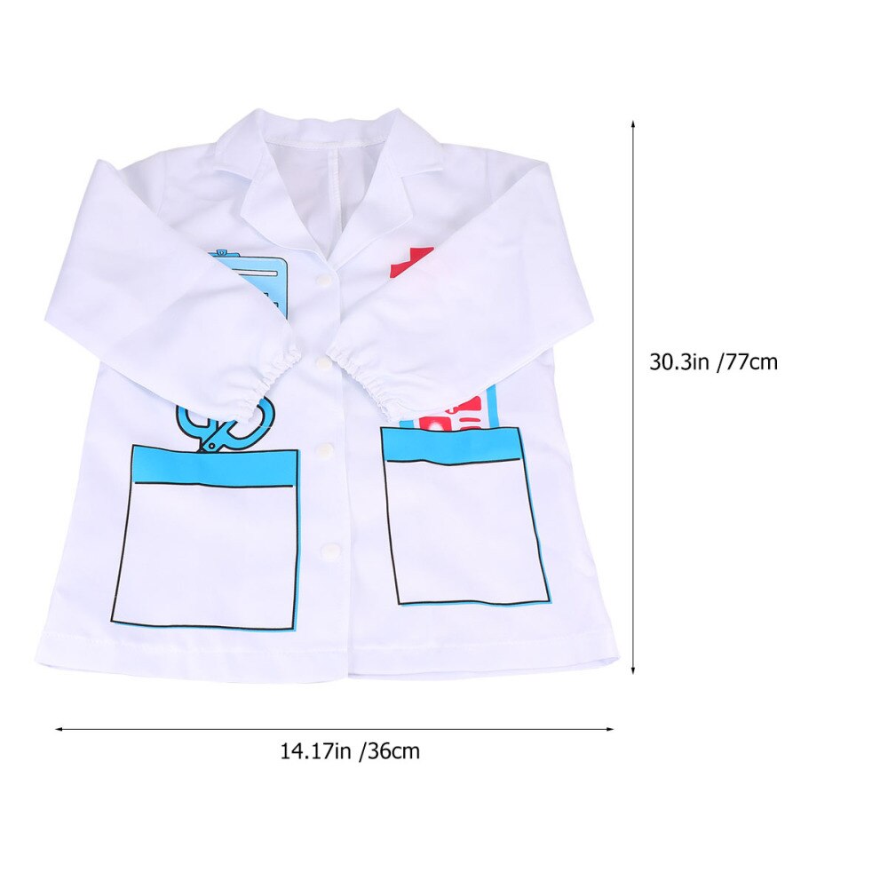 1Pc Cosplay White Gown Cosplay Therapist Role Play Kids Nurse Children Robe Gown Overall Clothes