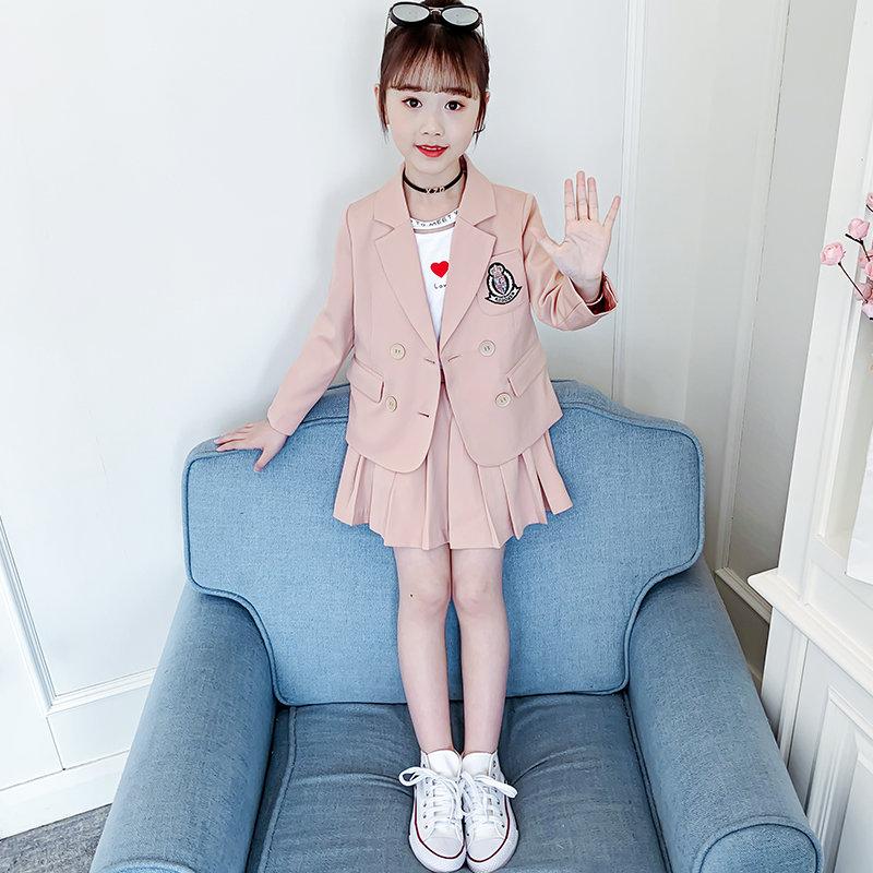 Mädchen Rosa Schuluniform Felsen Anzug Japanische Schuluniform Neue Zwei Stück Baby Mädchen Outfit Kleidung Teengage Anzug setzt