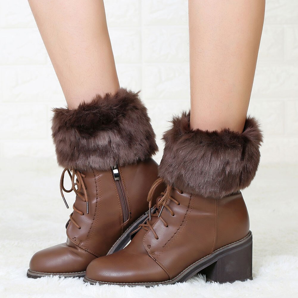 Frauen Feste Stiefel Socken Winter draussen Zubehör Gestrickte Deckel Erwachsene Weichem Bein Wärmer Knöchel fußlos Hülse