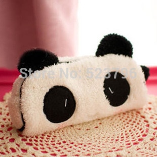 Kawaii Pluche Pluizige Panda Student Pen Potlood Tas Pouch Case Pack Hanger Cosmetica En Beauty Bag Case Portemonnee portemonnee Tas
