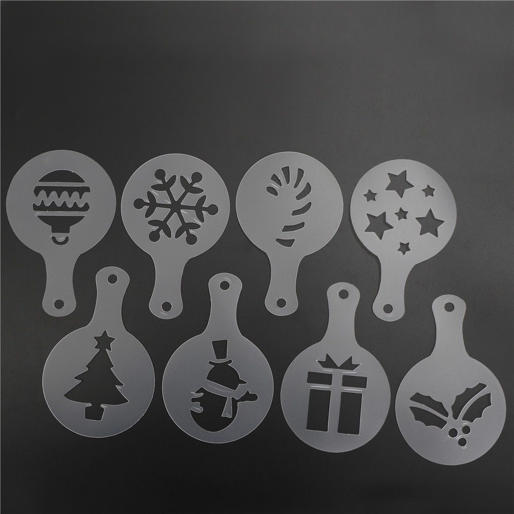 Plantilla para galletas con de calcetines de Feliz Navidad , plantillas de café, herramientas de decoración de pasteles, sugarcraft, para hornear, 8 unidades