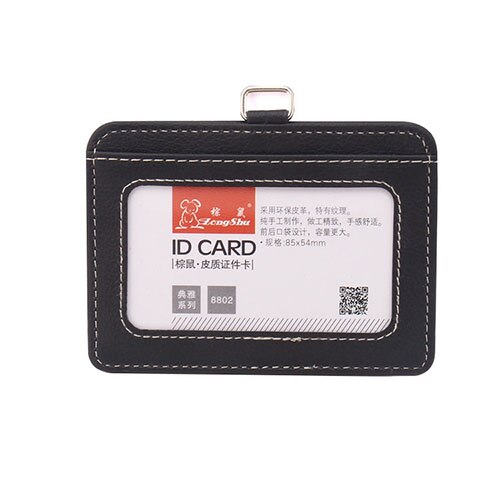mode ID Houders Bank Credit Card Holder Unisex PU Lederen card case business Werken Id Badge covers zonder lanyard: cross  balck