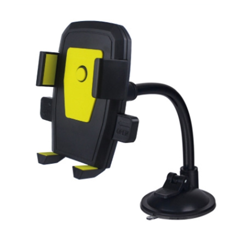 Bil smart telefon holder lang arm forrude mount beslag slange automatisk lås bil navigationsstand med sugekop støtte