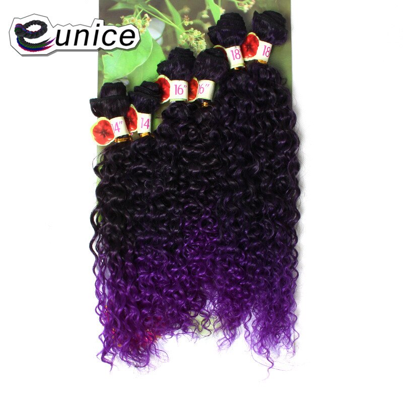 A buon mercato Malese Capelli Ricci 6 gruppi Tessuto Dei Capelli sintetici Ricci Stretti, Malese Crespo Fasci di Capelli Ricci viola jerry ricci: T1B/613