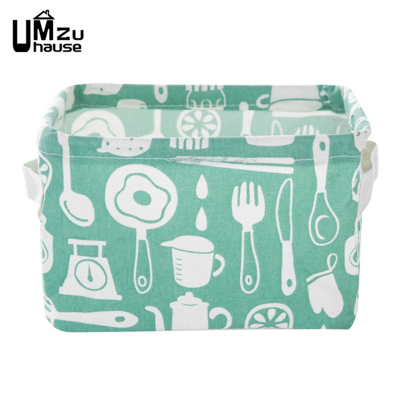 Katoen Linnen Dozen Cosmetische Make Organisatoren Flamingo Eenvoudige Magazijnbakken Home Office Organisatie Meisjes Bureau Tafel Fold Case: Kitchenware