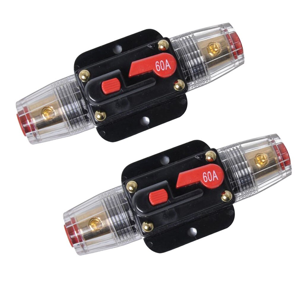 2pcs 60A Car Inline Circuit Breaker Automatic Fuse Automatic Switch