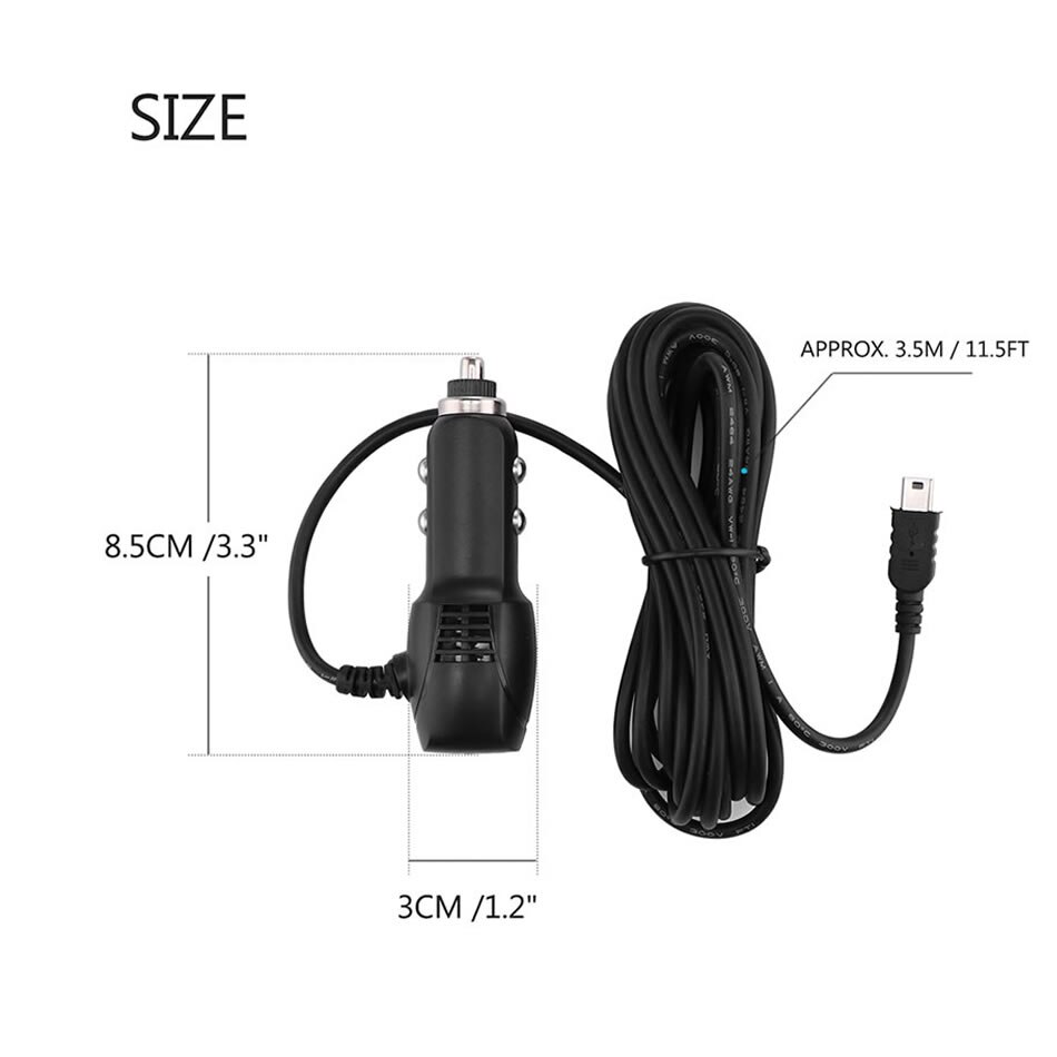 Car Ciga Light Charger Adapter Cable 12V 24V to 5V Power Inverter Converter Micro Mini USB for GPS Tablet Phone PDA DVR Recorder
